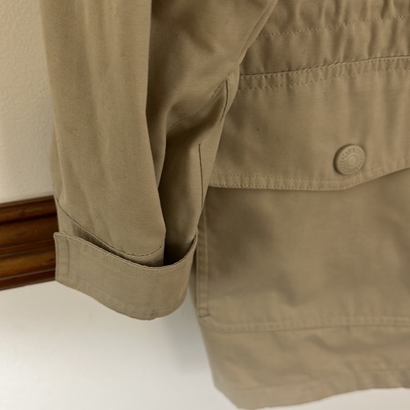 Cabin Creek Womens Coat W/Hood. 2XG. TanW/Pockets. Plaid Lining Mid Length. VTG - Picture 6 of 15